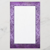 Dusky Paarse Damask Style Stationery Briefpapier (Voorkant)