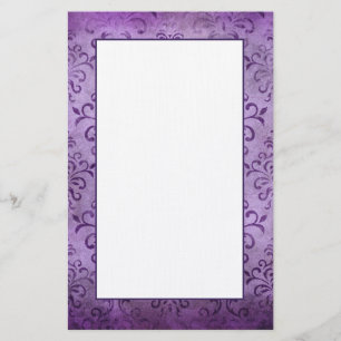 Dusky Paarse Damask  Style Stationery Briefpapier