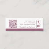 Dusky Paarse monogram krans Mini Visitekaartje (Achterkant)