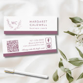 Dusky Paarse monogram krans Mini Visitekaartje