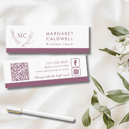 Dusky Paarse monogram krans Mini Visitekaartje