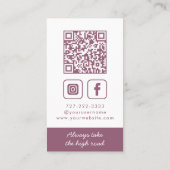 Dusky Paarse monogram krans verticaal Visitekaartje (Achterkant)