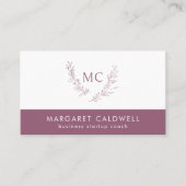 Dusky Paarse monogram krans Visitekaartje (Voorkant)