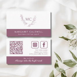 Dusky Paarse monogram krans Visitekaartje