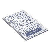 Dusky Paarse Texas Doodle Pattern Notitieboek (Rechterzijde)