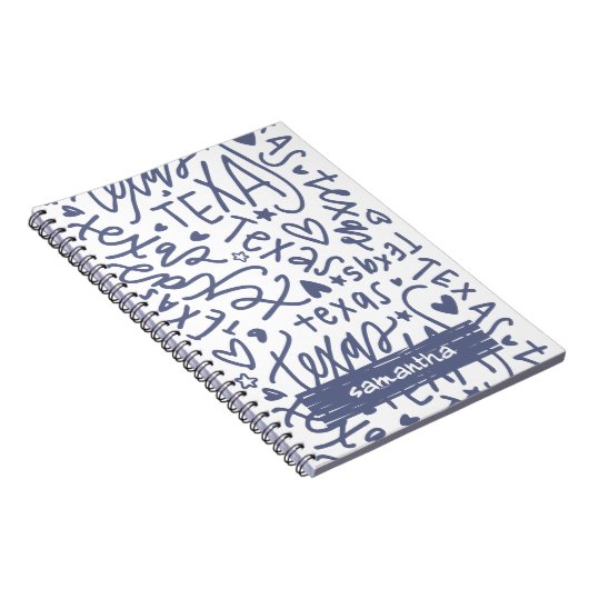 Dusky Paarse Texas Doodle Pattern Notitieboek (Rechterzijde)