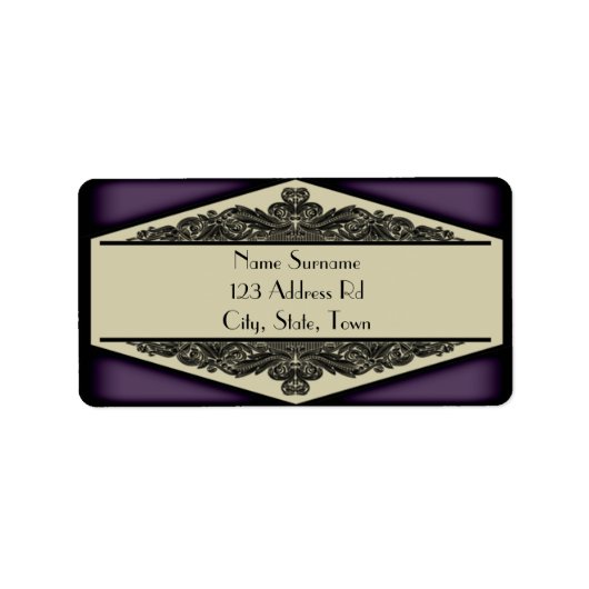 Dusky Paarse Vintage, adreslabel Etiket (Voorkant)