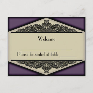 Dusky Paarse Vintage, plaats kaart briefkaart