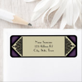 Dusky Paarse Vintage, retour address label (Insitu)