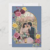 Dusky Pastel Watercolor Roses Blue Kaart (Achterkant)