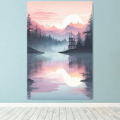 Dusky Pines gereflecteerd Canvas Afdruk (Insitu (Houten vloer))