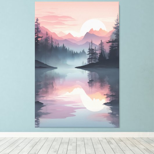 Dusky Pines gereflecteerd Canvas Afdruk (Insitu (Houten vloer))