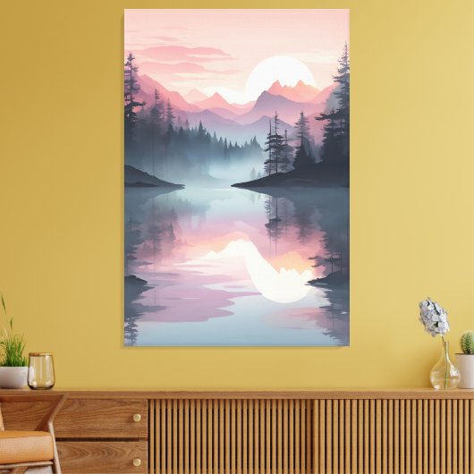 Dusky Pines gereflecteerd Canvas Afdruk (Insitu (Woonkamer))