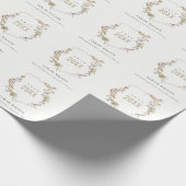 Dusky Pink Blush Wildflower Crest Afstuderen Cadeaupapier (Hoek)