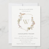 Dusky Pink Blush Wildflower Crest Baby shower Kaart (Voorkant)