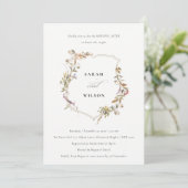 Dusky Pink Blush Wildflower Crest Morning After Kaart (Staand voorkant)