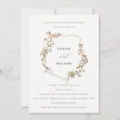 Dusky Pink Blush Wildflower Crest repetitie diner Kaart (Voorkant)