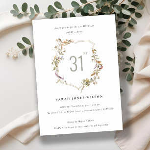 Dusky Pink Blush Wildflower Crest Verjaardag Kaart