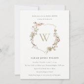 Dusky Pink Blush Wildflower Crest Vrijgezellenfees Kaart (Voorkant)