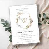 Dusky Pink Blush Wildflower Crest Vrijgezellenfees Kaart