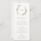 Dusky Pink Blush Wildflower Crest Wedding Menu Kaart (Voorkant)
