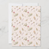 Dusky Pink Blush Wildflower Kruis Kam Doop Kaart (Achterkant)
