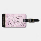 Dusky Pink Cherry Blossom Asia Floral personaliser Bagagelabel (Voorkant horizontaal)