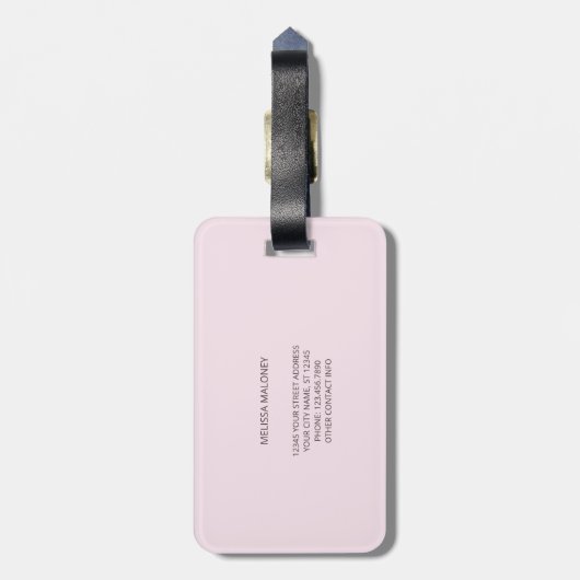 Dusky Pink Cherry Blossom Asia Floral personaliser Bagagelabel (Achterkant verticaal)