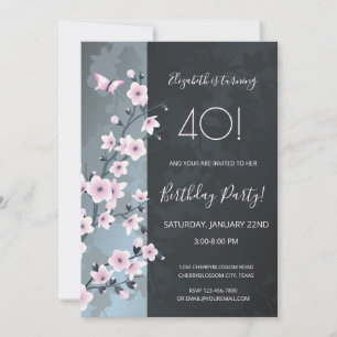 Dusky Pink Cherry Blossoms Custom Birthday Kaart