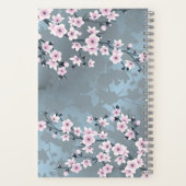 Dusky Pink Dusty Blue Cherry Blossom Naam Jaar Notitieboek (Achterkant)