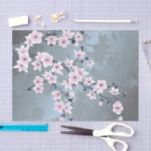 Dusky Pink Dusty Blue Cherry Blossom Tissuepapier (Craft)