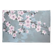 Dusky Pink Dusty Blue Cherry Blossoms Floral Kussensloop (Achterkant)