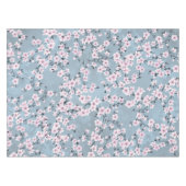 Dusky Pink Dusty Blue Cherry Blossoms Tafelkleed (Voorkant (Horizontaal))