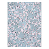 Dusky Pink Dusty Blue Cherry Blossoms Tafelkleed (Voorkant)