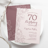 Dusky Pink Floral 70th Birthday Party