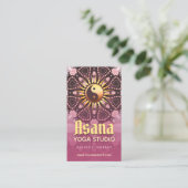 Dusky Pink & Gold Yin Yang Holistic Asana Yoga Visitekaartje (Staand voorkant)