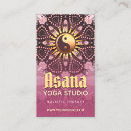 Dusky Pink & Gold Yin Yang Holistic Asana Yoga Visitekaartje