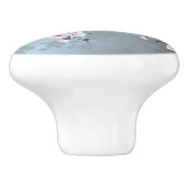 Dusky Pink Grayish Blue Cherry Blossom Floral Keramische Knop (Zijkant)