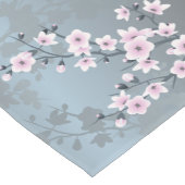 Dusky Pink Grayish Blue Cherry Blossom Korte Tafelloper (Hoek)