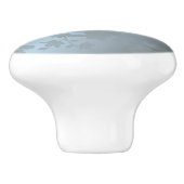 Dusky Pink Grayish Blue Cherry Blossoms Floral Keramische Knop (Zijkant)