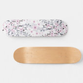 Dusky Pink Mauve Cherry Blossom Floral Persoonlijk Skateboard (Horizontaal)