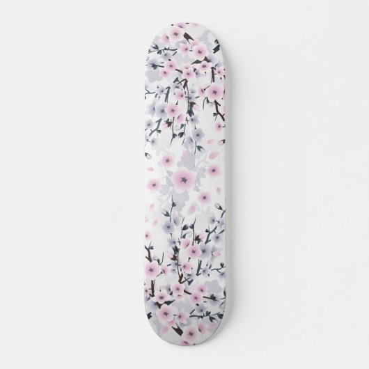 Dusky Pink Mauve Cherry Blossom Persoonlijk Skateboard (Voorkant)