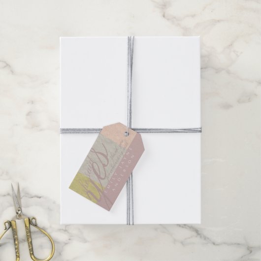 Dusky Pink Modern Vrijgezellenfeest DANK U Klassie Cadeaulabel (Met Touw)