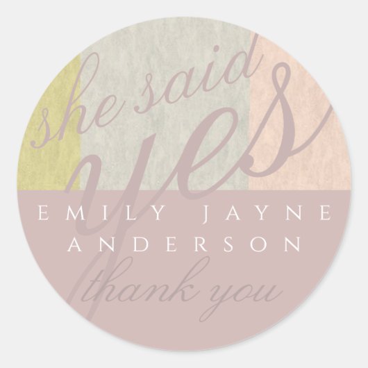 Dusky Pink Modern Vrijgezellenfeest DANK U Ronde Sticker (Voorkant)