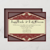 Dusky Pink -monogrammed, huwelijksuitnodiging Kaart (Voorkant / Achterkant)