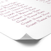 Dusky Pink Pioen Vind Uw Zitplaats Huwelijk Poster (Hoek)