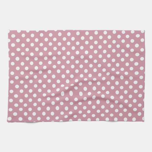 Dusky Pink polka dots Kitchen Towel Theedoek (Horizontaal)