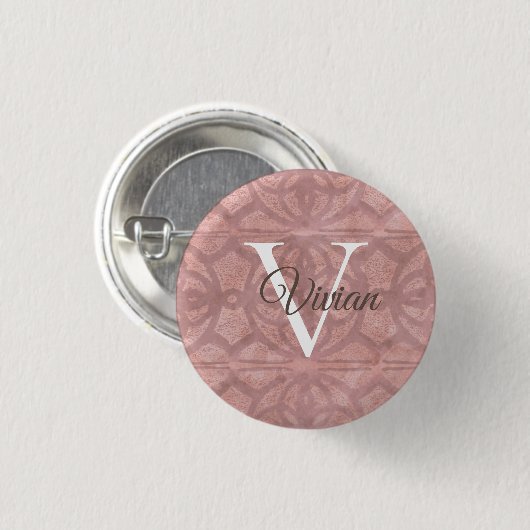 Dusky Pink Ronde Button 3,2 Cm (Voorkant /achterkant)