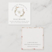 Dusky Pink Wildflower Crest Bedankt voor het winke Vierkante Visitekaartje (Voorkant / Achterkant)