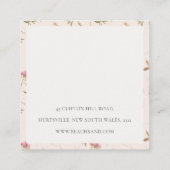 Dusky Pink Wildflower Crest Bedankt voor het winke Vierkante Visitekaartje (Achterkant)